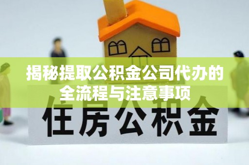 新县揭秘提取公积金公司代办的全流程与注意事项