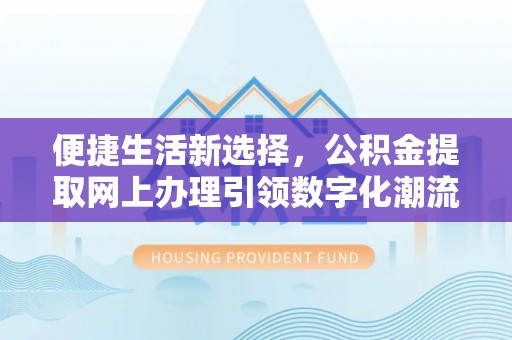 新县便捷生活新选择，公积金提取网上办理引领数字化潮流