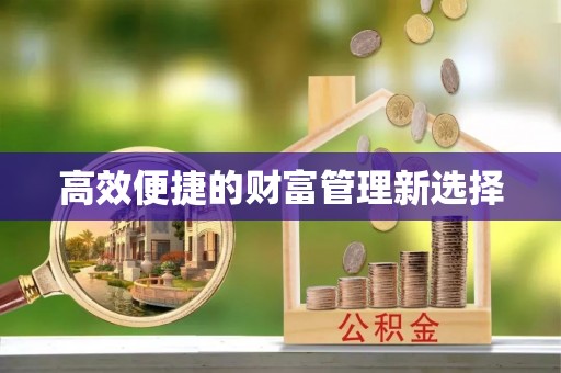 新县高效便捷的财富管理新选择